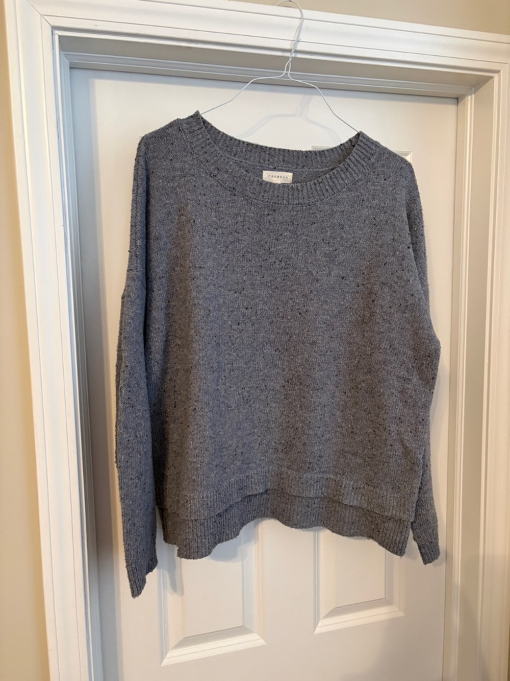 Promesa Crewneck Layering Ruffle Oversized Grey Sweater Large Capsule Wardrobe
